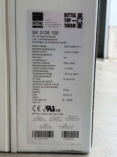 Rittal SK3126100 air-to-air heat exchanger TopTherm