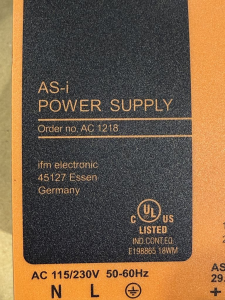 ifm electronic AC1218 Power Supply 30.5V DC / 8A AS-i Power Supply – used