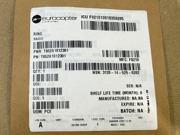 Eurocopter Bearing Bushing / Ring T652A1012301 (New, Original Packaging)