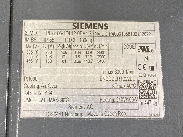 1PH8186-1GL12-0BA1-Z Siemens SIMOTICS M-1PH8 Asynchronmotor NEU