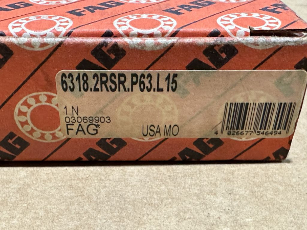 Original FAG 6318.2RSR.P63.L15 groove ball bearing for roller bearing