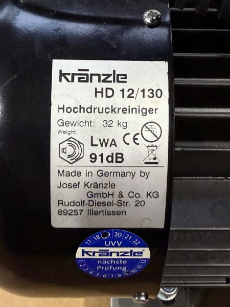Kränzle HD 12/130 Hochdruckreiniger Hochdruckpumpe DZ-10051157 (gebraucht)