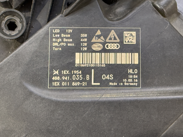 4G8941035B 4G8941783B Original Audi RS7 4G Performance Matrix-Beam Scheinwerfer links