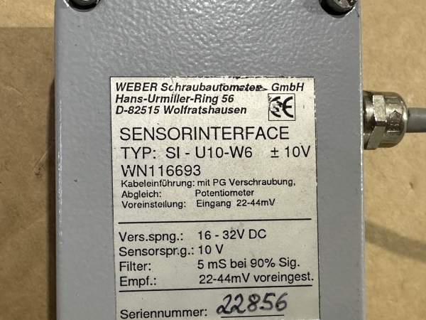 Weber SI-U10-W6 Sensor Interface ±10V