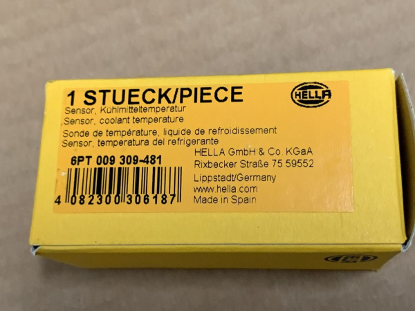6PT009309481 original Hella Sensor Kühlmitteltemperatur für Megane Clio NEU