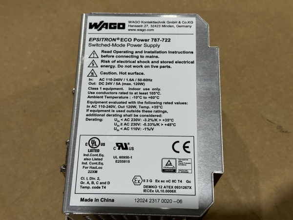 Wago 787-722 Netzteil 24V 5A