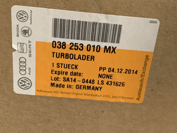 038253010M 038253010MX Turbolader mit Krümmer Polo AXR 1.9 TDI 74kW NEU