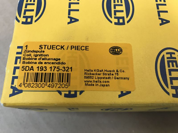 5DA-193-175-321 6E5G12A366AE 1716750 HELLA Zündspule für Ford Mondeo Galaxy S-MAX