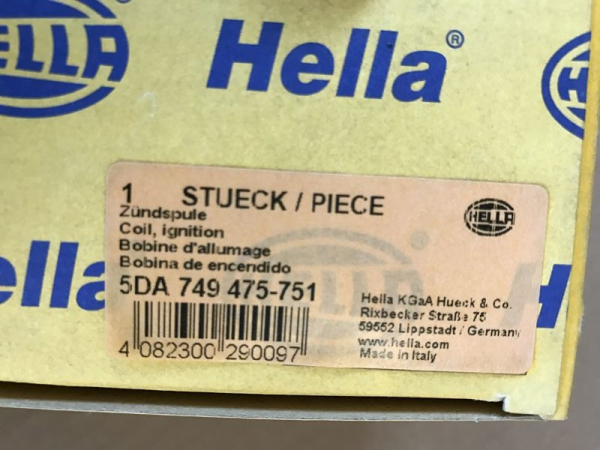 HELLA 5DA-749-475-751 90919-02240 90919-02229 90919-02270 Ignition coil TOYOTA