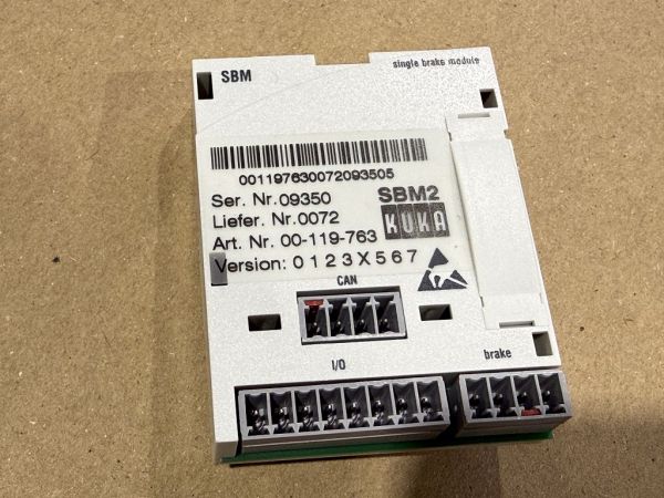 KUKA SBM2 Single Brake Module – Part No. 00-119-763 / Type E93ZBBS (new, unused)