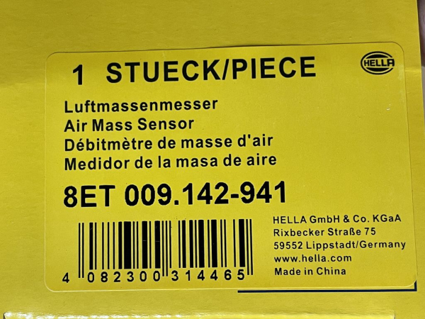 8ET009142941 8ET009142-941 original Hella air mass meter LEXUS TOYOTA NEW