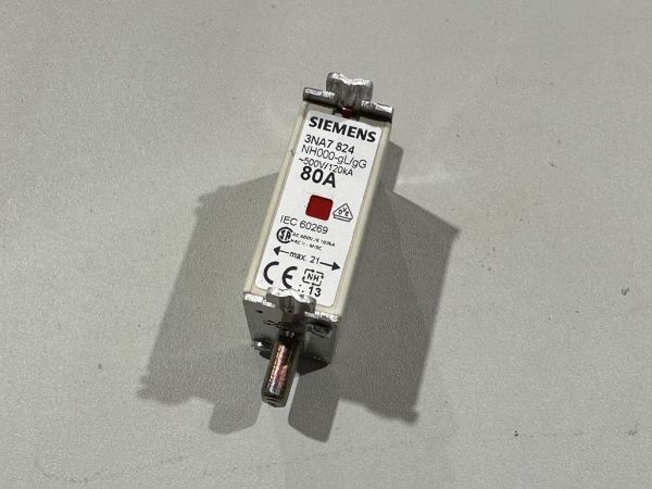 3x 3NA7824 original Siemens NH fuse link 80A NEW