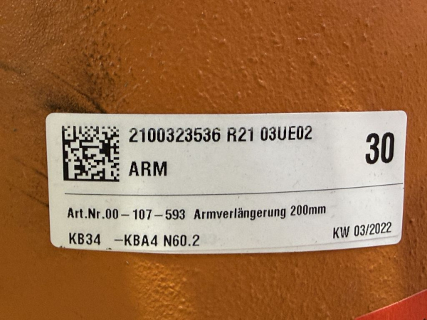 KUKA Armverlängerung 200mm Roboterarm 00-107-593 gebraucht