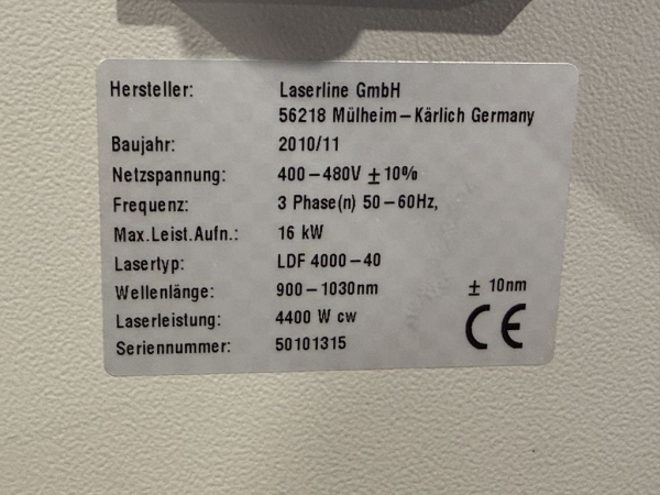 Laserline LDF 4000-40 Diodenlaser Industrieanlage 4400W gebraucht